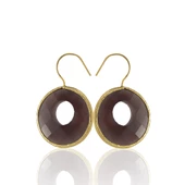 Kadir Jewellery 22 Ayar Altın Kaplama Kadın Taşlı Küpe -El İşçiliği Ve Hipoalerjenik Küpe - 1