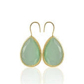 Kadir Jewellery 22 Ayar Altın Kaplama Damla Taşlı Küpe -El İşçiliği Ve Hipoalerjenik Küpe thumbnail 4