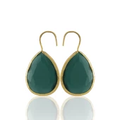 Kadir Jewellery 22 Ayar Altın Kaplama Damla Taşlı Küpe -El İşçiliği Ve Hipoalerjenik Küpe thumbnail 2