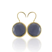 Kadir Jewellery 22 Ayar Altın Kaplama Kadın Taşlı Küpe -El İşçiliği Ve Hipoalerjenik Küpe - 11