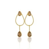 Kadir Jewellery 22 Ayar Altın Kaplama Kadın Sallantılı Küpe -El İşçiliği Ve Hipoalerjenik Küpe-E85 - 7