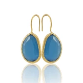 Kadir Jewellery 22 Ayar Altın Kaplama Fosil Taşlı Küpe -El İşçiliği Ve Hipoalerjenik Küpe thumbnail 1