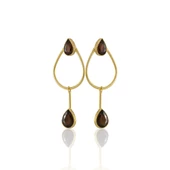 Kadir Jewellery 22 Ayar Altın Kaplama Kadın Sallantılı Küpe -El İşçiliği Ve Hipoalerjenik Küpe-E85 - 5