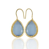 Kadir Jewellery 22 Ayar Altın Kaplama Damla Taşlı Küpe -El İşçiliği Ve Hipoalerjenik Küpe - 12