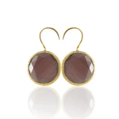 Kadir Jewellery 22 Ayar Altın Kaplama Kadın Taşlı Küpe -El İşçiliği Ve Hipoalerjenik Küpe - 8