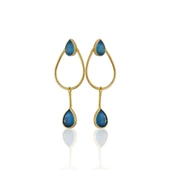Kadir Jewellery 22 Ayar Altın Kaplama Kadın Sallantılı Küpe -El İşçiliği Ve Hipoalerjenik Küpe-E85 - 10