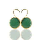 Kadir Jewellery 22 Ayar Altın Kaplama Kadın Taşlı Küpe -El İşçiliği Ve Hipoalerjenik Küpe - 2