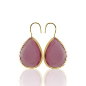 Kadir Jewellery 22 Ayar Altın Kaplama Damla Taşlı Küpe -El İşçiliği Ve Hipoalerjenik Küpe thumbnail 6