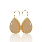 Kadir Jewellery 22 Ayar Altın Kaplama Damla Taşlı Küpe -El İşçiliği Ve Hipoalerjenik Küpe thumbnail 7