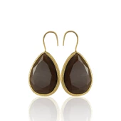 Kadir Jewellery 22 Ayar Altın Kaplama Damla Taşlı Küpe -El İşçiliği Ve Hipoalerjenik Küpe thumbnail 5