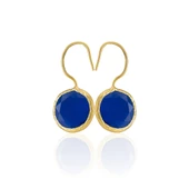 Kadir Jewellery 22 Ayar Altın Kaplama Kadın Taşlı Küpe -El İşçiliği Ve Hipoalerjenik Küpe -E01 thumbnail 9