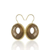 Kadir Jewellery 22 Ayar Altın Kaplama Kadın Taşlı Küpe -El İşçiliği Ve Hipoalerjenik Küpe - 5