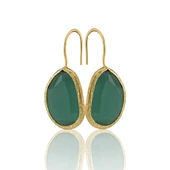 Kadir Jewellery 22 Ayar Altın Kaplama Fosil Taşlı Küpe -El İşçiliği Ve Hipoalerjenik Küpe thumbnail 2