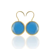 Kadir Jewellery 22 Ayar Altın Kaplama Kadın Taşlı Küpe -El İşçiliği Ve Hipoalerjenik Küpe - 10