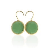 Kadir Jewellery 22 Ayar Altın Kaplama Kadın Taşlı Küpe -El İşçiliği Ve Hipoalerjenik Küpe - 3