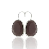 Kadir Jewellery Gümüş Kaplama Fosil Taşlı Küpe -El İşçiliği Ve Hipoalerjenik Küpe thumbnail 8