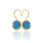 Kadir Jewellery 22 Ayar Altın Kaplama Kadın Taşlı Küpe -El İşçiliği Ve Hipoalerjenik Küpe -E01 thumbnail 10