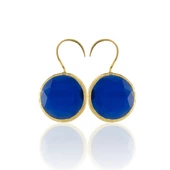 Kadir Jewellery 22 Ayar Altın Kaplama Kadın Taşlı Küpe -El İşçiliği Ve Hipoalerjenik Küpe - 9
