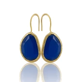 Kadir Jewellery 22 Ayar Altın Kaplama Fosil Taşlı Küpe -El İşçiliği Ve Hipoalerjenik Küpe thumbnail 9