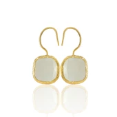 Kadir Jewellery 22 Ayar Altın Kaplama Kare Taşlı Küpe -El İşçiliği Ve Hipoalerjenik Küpe thumbnail 3