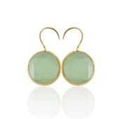 Kadir Jewellery 22 Ayar Altın Kaplama Kadın Taşlı Küpe -El İşçiliği Ve Hipoalerjenik Küpe - 4