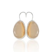 Kadir Jewellery Gümüş Kaplama Fosil Taşlı Küpe -El İşçiliği Ve Hipoalerjenik Küpe thumbnail 7