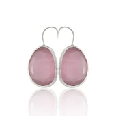 Kadir Jewellery Gümüş Kaplama Fosil Taşlı Küpe -El İşçiliği Ve Hipoalerjenik Küpe thumbnail 6