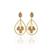 Kadir Jewellery 22 Ayar Altın Kaplama Kadın Sallantılı Küpe -El İşçiliği Ve Hipoalerjenik Küpe - 7