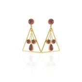 Kadir Jewellery 22 Ayar Altın Kaplama Kadın Sallantılı Küpe -El İşçiliği Ve Hipoalerjenik Küpe - 6