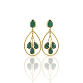 Kadir Jewellery 22 Ayar Altın Kaplama Kadın Sallantılı Küpe -El İşçiliği Ve Hipoalerjenik Küpe - 2