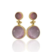 Kadir Jewellery 22 Ayar Altın Kaplama Kadın Taşlı Küpe -El İşçiliği Ve Hipoalerjenik Küpe thumbnail 6