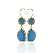 Kadir Jewellery 22 Ayar Altın Kaplama Kadın Taşlı Küpe -El İşçiliği Ve Hipoalerjenik Küpe thumbnail 10