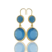 Kadir Jewellery 22 Ayar Altın Kaplama Kadın Taşlı Küpe -El İşçiliği Ve Hipoalerjenik Küpe thumbnail 10