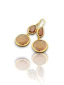 Kadir Jewellery 22 Ayar Altın Kaplama Kadın Taşlı Küpe -El İşçiliği Ve Hipoalerjenik Küpe thumbnail 5