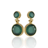 Kadir Jewellery 22 Ayar Altın Kaplama Kadın Taşlı Küpe -El İşçiliği Ve Hipoalerjenik Küpe thumbnail 2