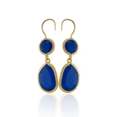 Kadir Jewellery 22 Ayar Altın Kaplama Kadın Taşlı Küpe -El İşçiliği Ve Hipoalerjenik Küpe thumbnail 9