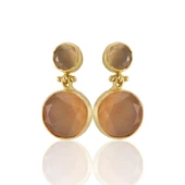 Kadir Jewellery 22 Ayar Altın Kaplama Kadın Taşlı Küpe -El İşçiliği Ve Hipoalerjenik Küpe thumbnail 7