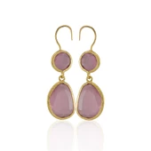 Kadir Jewellery 22 Ayar Altın Kaplama Kadın Taşlı Küpe -El İşçiliği Ve Hipoalerjenik Küpe thumbnail 6