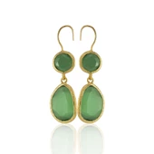 Kadir Jewellery 22 Ayar Altın Kaplama Kadın Taşlı Küpe -El İşçiliği Ve Hipoalerjenik Küpe thumbnail 3