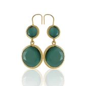 Kadir Jewellery 22 Ayar Altın Kaplama Kadın Taşlı Küpe -El İşçiliği Ve Hipoalerjenik Küpe thumbnail 2