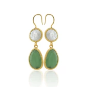 Kadir Jewellery 22 Ayar Altın Kaplama Kadın İnci Küpe -El İşçiliği Ve Hipoalerjenik Küpe thumbnail 3