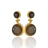 Kadir Jewellery 22 Ayar Altın Kaplama Kadın Taşlı Küpe -El İşçiliği Ve Hipoalerjenik Küpe thumbnail 5