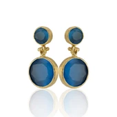 Kadir Jewellery 22 Ayar Altın Kaplama Kadın Taşlı Küpe -El İşçiliği Ve Hipoalerjenik Küpe thumbnail 10