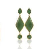 Kadir Jewellery 22 Ayar Altın Kaplama Kadın Sallantılı Küpe -El İşçiliği Ve Hipoalerjenik Küpe thumbnail 3