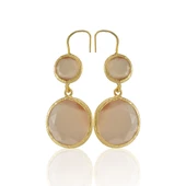 Kadir Jewellery 22 Ayar Altın Kaplama Kadın Taşlı Küpe -El İşçiliği Ve Hipoalerjenik Küpe thumbnail 7