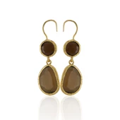 Kadir Jewellery 22 Ayar Altın Kaplama Kadın Taşlı Küpe -El İşçiliği Ve Hipoalerjenik Küpe thumbnail 5