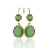 Kadir Jewellery 22 Ayar Altın Kaplama Kadın Taşlı Küpe -El İşçiliği Ve Hipoalerjenik Küpe thumbnail 3