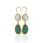 Kadir Jewellery 22 Ayar Altın Kaplama Kadın İnci Küpe -El İşçiliği Ve Hipoalerjenik Küpe thumbnail 2