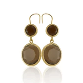 Kadir Jewellery 22 Ayar Altın Kaplama Kadın Taşlı Küpe -El İşçiliği Ve Hipoalerjenik Küpe thumbnail 5