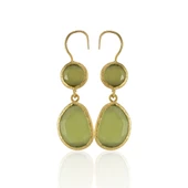 Kadir Jewellery 22 Ayar Altın Kaplama Kadın Taşlı Küpe -El İşçiliği Ve Hipoalerjenik Küpe thumbnail 1